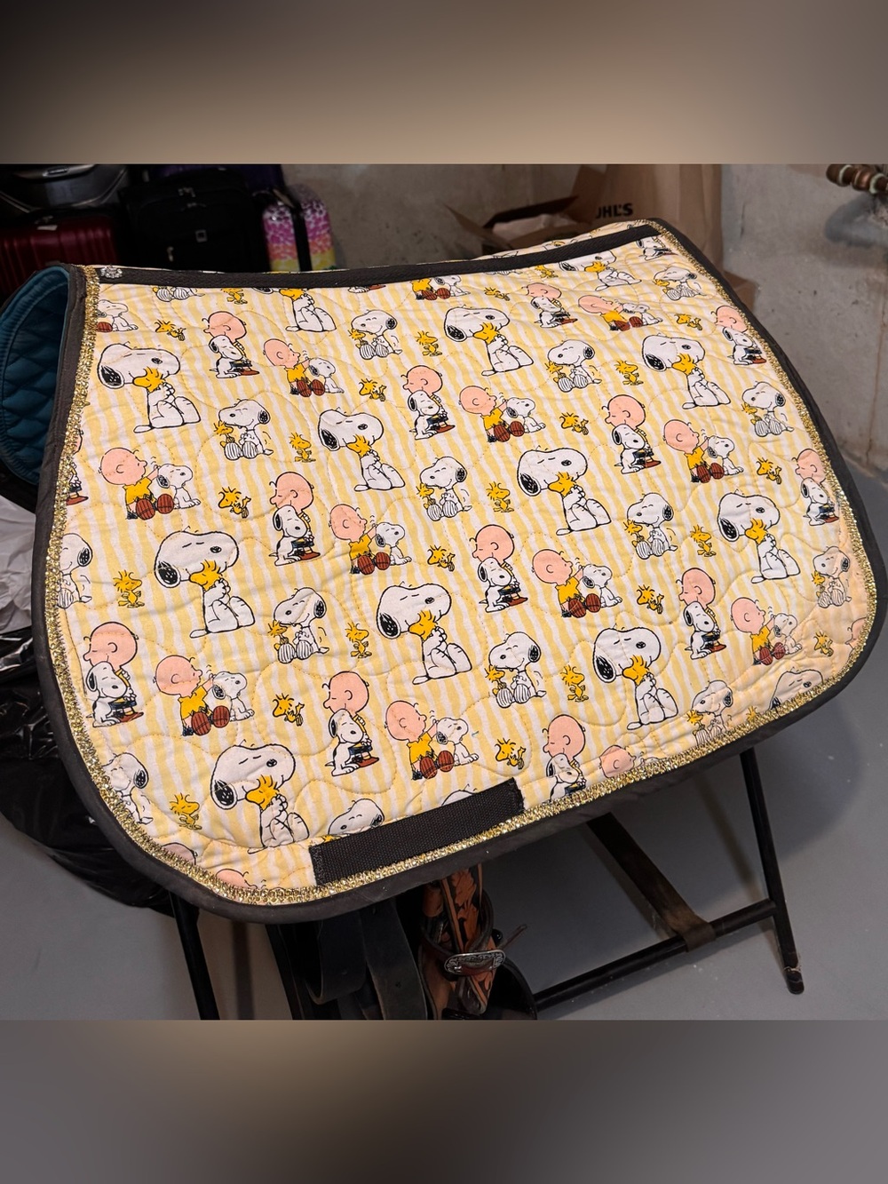 Snoopy Peanuts Custom Made Equestrian English Saddle Pad